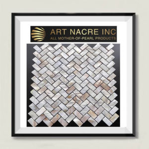 Art Nacre Inc - 15x30mm Natural Beige Mother-of-Pearl Herringbone Mosaic Tile Backsplash Manufacturer